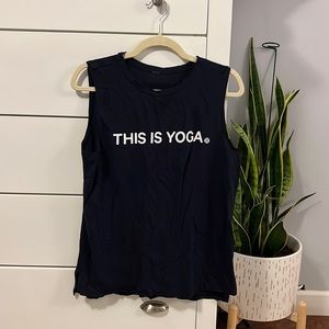 Lululemon This is Yoga muscle tee size 8 navy blue